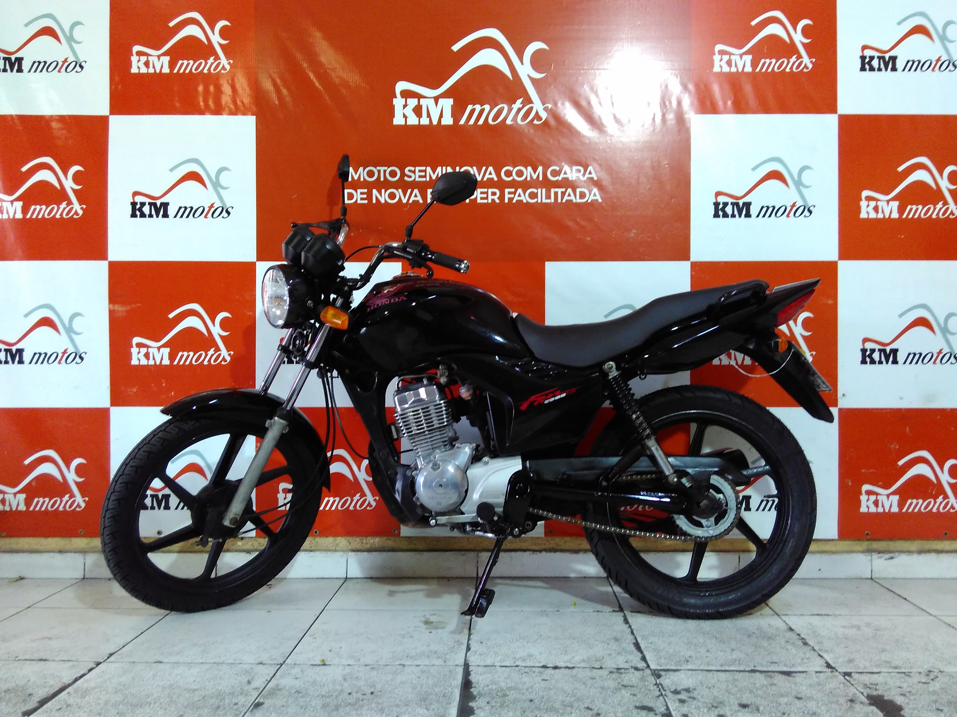Honda Fan 125 ks Preta 2012 KM Motos Sua Loja de Motos Semi Novas