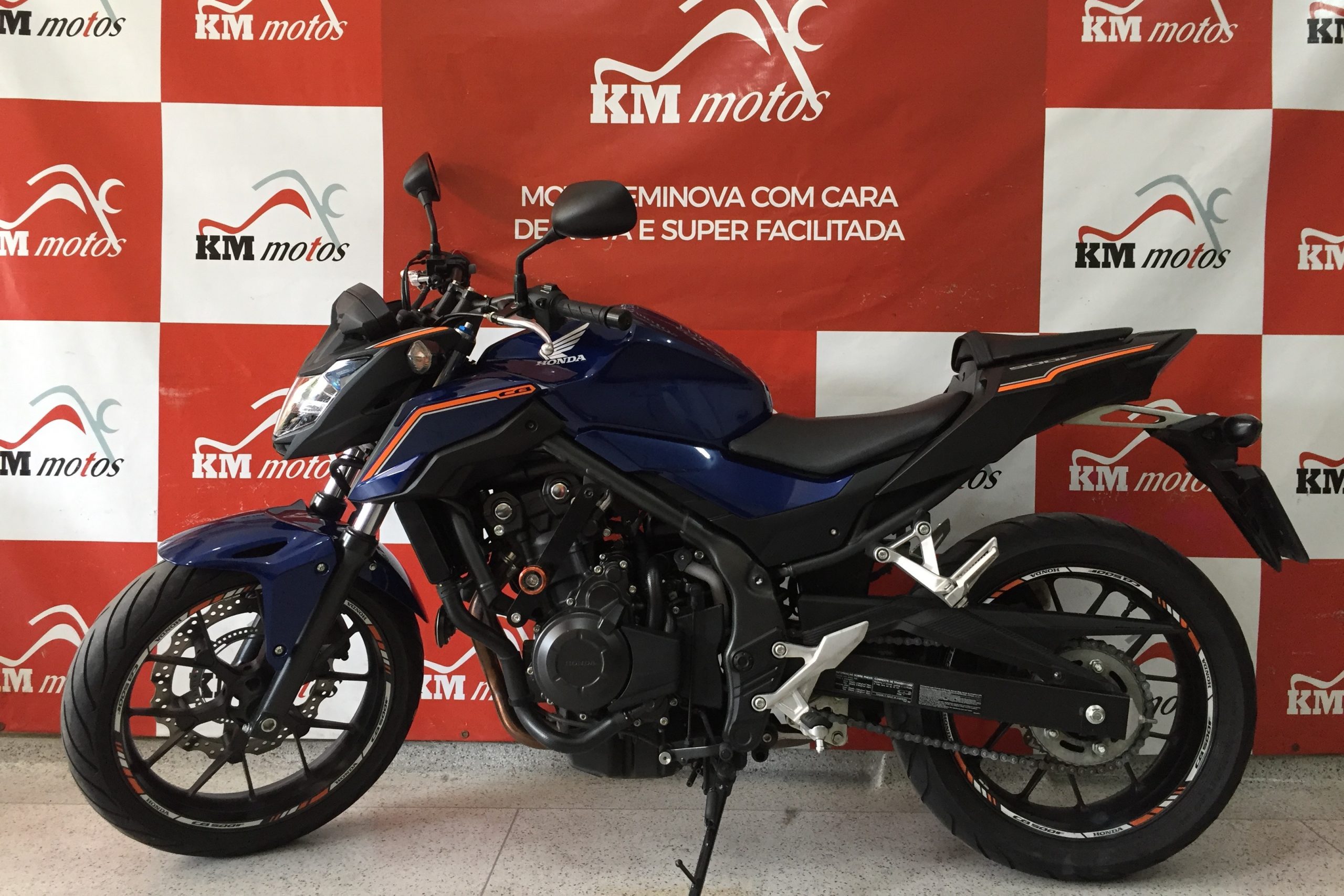 Honda Cb 500 F Azul 2018 KM Motos Sua Loja de Motos