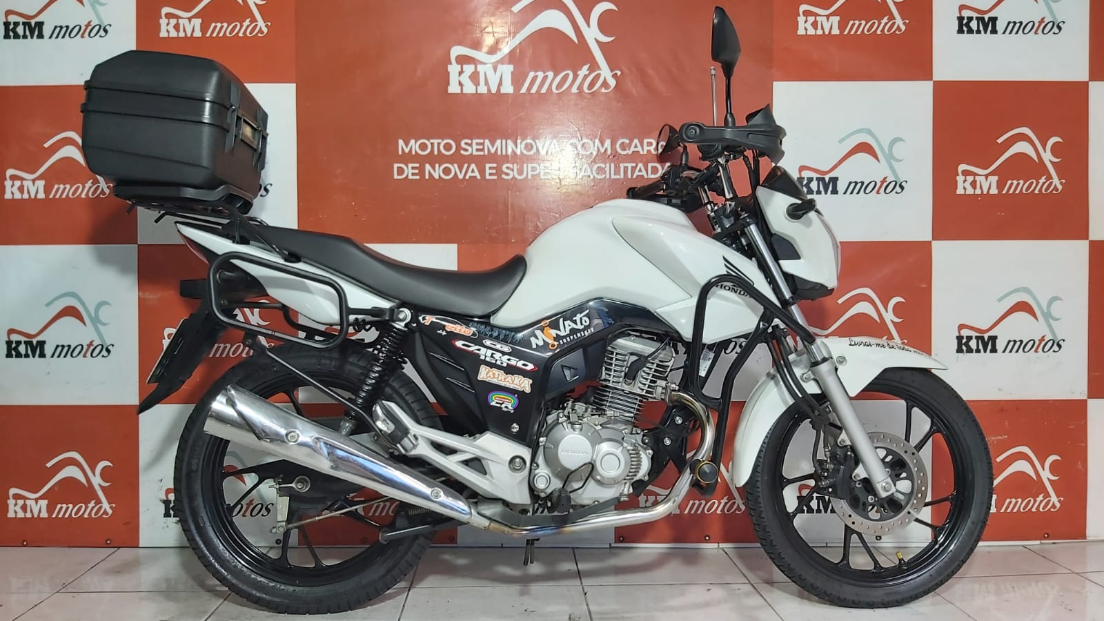 Honda CG 160 Cargo 2021 Branca KM Motos Sua Loja De Motos Semi Novas