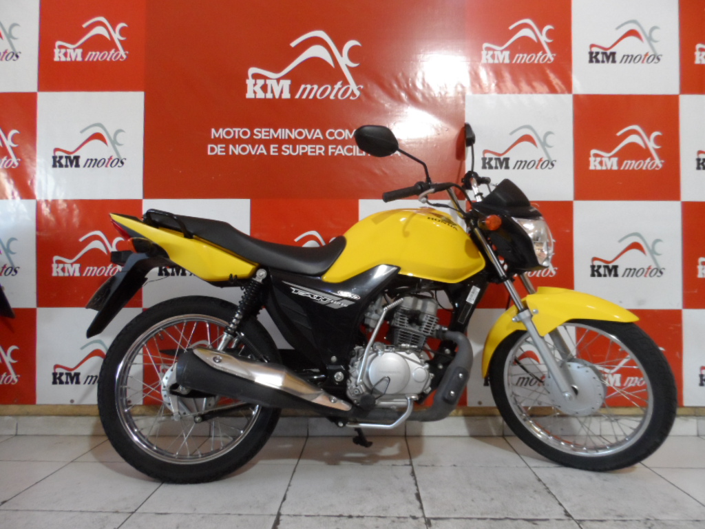 Honda Fan 125 ks 2014 Amarela KM Motos Sua Loja de Motos Seminovas