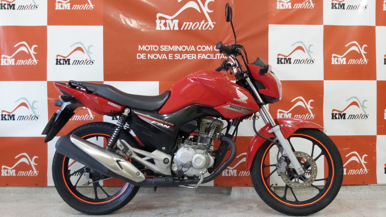 Honda CG 160 Fan ESDI 2016 Vermelha KM Motos Sua Loja de Motos