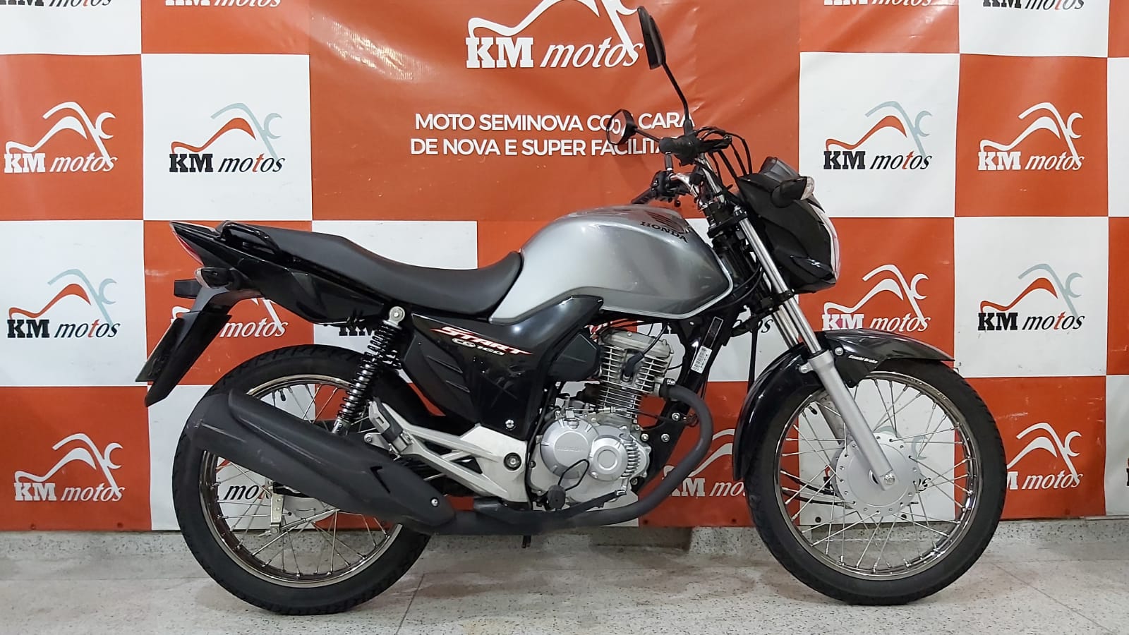 Honda CG 160 Start 2022 Prata KM Motos Sua Loja de Motos Seminovas